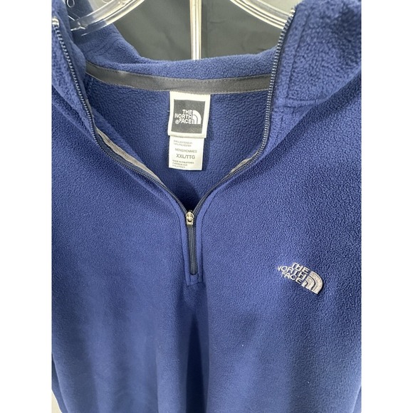 The North Face Mens TKA 100 Glacier 1/4 Zip Fleece Pullover Blue XXL T93YFY - Picture 2 of 3